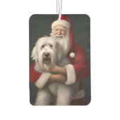 Old English Sheepdog mit Weihnachtsmann feierlich Autolufterfrischer (Rückseite)