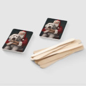 Old English Sheepdog mit Weihnachtsmann feierlich Fächer (Non-assembled)