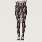 Old English Sheepdog mit Weihnachtsmann feierlich Leggings (Vorderseite)
