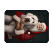 Old English Sheepdog mit Weihnachtsmann feierlich Magnet (Horizontal)