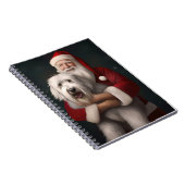 Old English Sheepdog mit Weihnachtsmann feierlich Notizblock (Rechte Seite)
