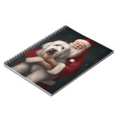 Old English Sheepdog mit Weihnachtsmann feierlich Notizblock (Linke Seite)