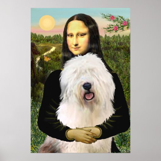Old English Sheepdog - Mona Lisa Poster (Vorne)