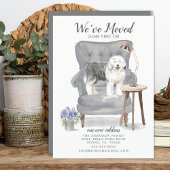 Old English Sheepdog Moving Announcement Ankündigung