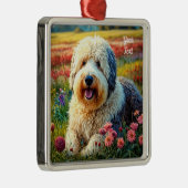 Old English Sheepdog Ornament Aus Metall (Rechts)