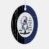 Old English Sheepdog Ornament Aus Metall (Vorderseite Rechts)