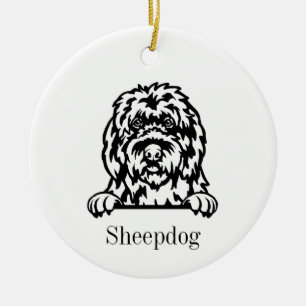 Old English Sheepdog-Ornament Keramik Ornament
