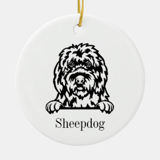 Old English Sheepdog-Ornament Keramik Ornament