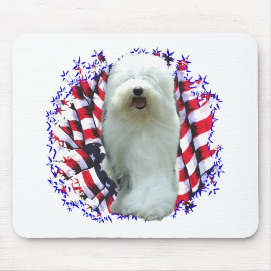 Old English Sheepdog Patriot Mousepad (Vorne)