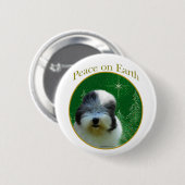 Old English Sheepdog Peace Button (Vorne & Hinten)