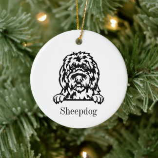 Old English Sheepdog personalisierte Haustier-Orna Keramik Ornament