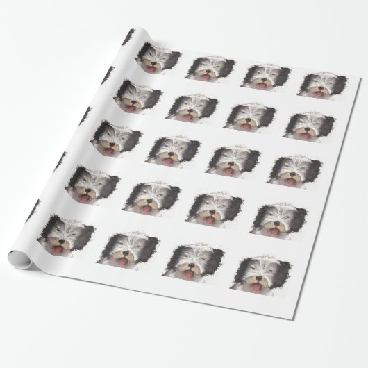 Old English Sheepdog Puppy Geschenkpapier (Ungerollt)