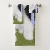 Old English Sheepdog Puppy Painting - Dog Art Badhandtuch Set (Insitu)