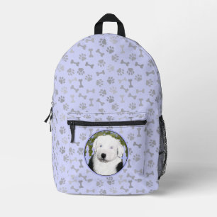 Old English Sheepdog Puppy Painting - Dog Art Bedruckter Rucksack