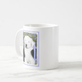 Old English Sheepdog Puppy Painting - Dog Art Kaffeetasse (Vorderseite Links)
