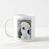 Old English Sheepdog Puppy Painting - Dog Art Kaffeetasse (Links)