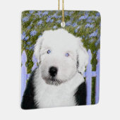 Old English Sheepdog Puppy Painting - Dog Art Keramikornament (Rechts)