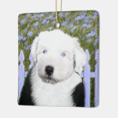 Old English Sheepdog Puppy Painting - Dog Art Keramikornament (Links)