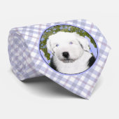 Old English Sheepdog Puppy Painting - Dog Art Krawatte (Gerollt)