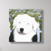 Old English Sheepdog Puppy Painting - Dog Art Leinwanddruck (Vorderseite)