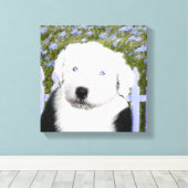 Old English Sheepdog Puppy Painting - Dog Art Leinwanddruck (Insitu (Holzboden))