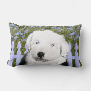 Old English Sheepdog Puppy Painting - Dog Art Lendenkissen