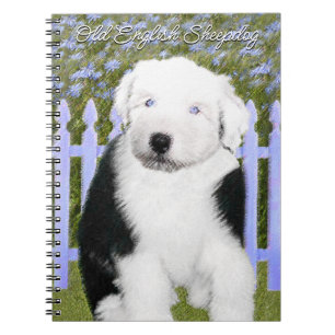 Old English Sheepdog Puppy Painting - Dog Art Notizblock