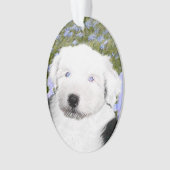 Old English Sheepdog Puppy Painting - Dog Art Ornament (Vorderseite)