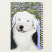 Old English Sheepdog Puppy Painting - Dog Art Planer (Rückseite)