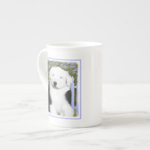 Old English Sheepdog Puppy Painting - Dog Art Porzellantasse