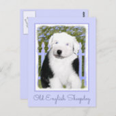 Old English Sheepdog Puppy Painting - Dog Art Postkarte (Vorne/Hinten)