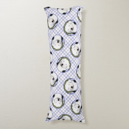 Old English Sheepdog Puppy Painting Dog Art Seitenschläferkissen (Vorderseite Vertikal)