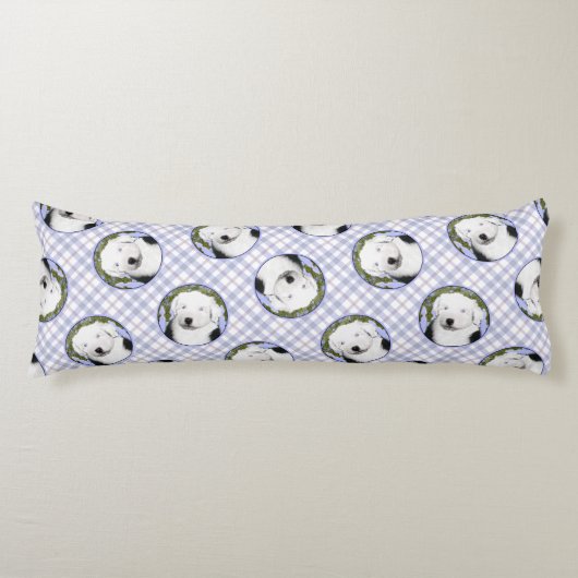 Old English Sheepdog Puppy Painting Dog Art Seitenschläferkissen (Vorderseite)