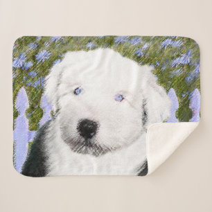 Old English Sheepdog Puppy Painting - Dog Art Sherpadecke