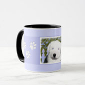 Old English Sheepdog Puppy Painting - Dog Art Tasse (Vorderseite Links)