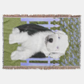 Old English Sheepdog Puppy Painting - Hundekunst Decke (Vorderseite)