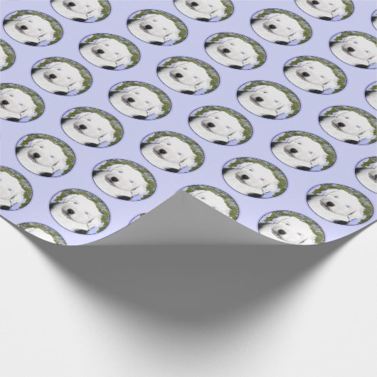 Old English Sheepdog Puppy Painting - Hundekunst Geschenkpapier (Ecke)