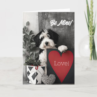 Old English Sheepdog Puppy Valentine Card Dankeskarte