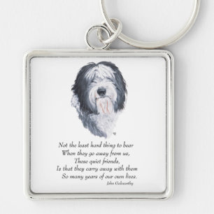 Old English Sheepdog Regenbogenbrücke Schlüsselanhänger