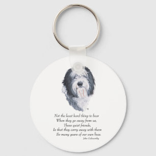 Old English Sheepdog Regenbogenbrücke Schlüsselanhänger