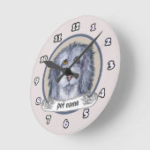 Old English Sheepdog Runde Wanduhr (Winkel)