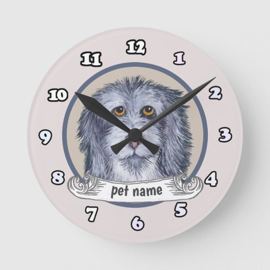 Old English Sheepdog Runde Wanduhr (Vorderseite)