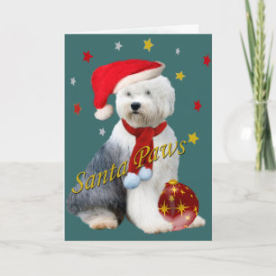 Old English Sheepdog Santa Paws Feiertagskarte