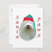 Old English Sheepdog Santa Paws Feiertagspostkarte (Vorne/Hinten)