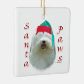 Old English Sheepdog Santa Paws Keramikornament (Rechts)