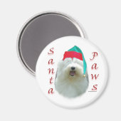 Old English Sheepdog Santa Paws Magnet (Vorderseite/Rückseite)
