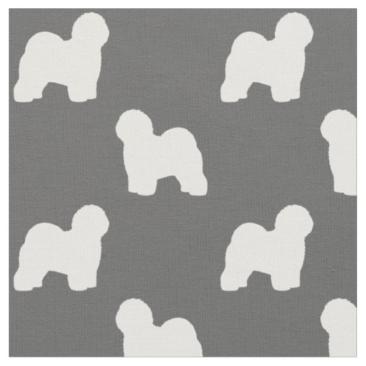 Old English Sheepdog Silhouetten Gemustert Stoff (Nahaufnahme)
