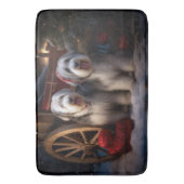 Old English Sheepdog Snowy Sleigh Weihnachtsdekor Badematte (Vorderseite Vertikal)