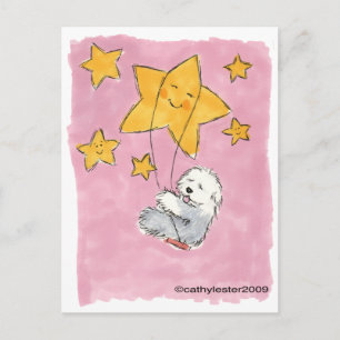 Old English Sheepdog Star Postkarte