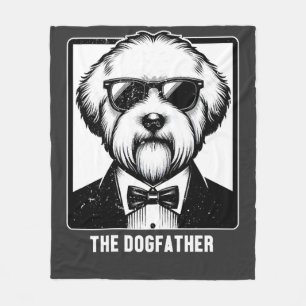 Old English Sheepdog The Dogfather Smoking Tuxedo Fleecedecke